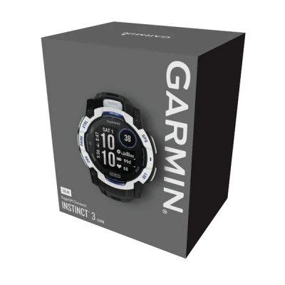 Garmin Instinct 3 - 50mm, Solar, Whitestone, Black silicone band