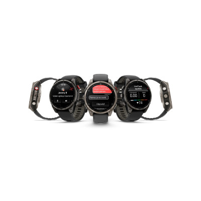 Garmin fenix 8 Pro - 47mm, AMOLED, Sapphire, Carbon Gray DLC Titanium, Black/Pebble Gray band