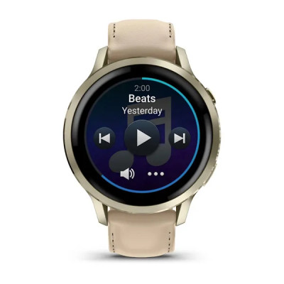 Garmin VENU 4 - 41mm, Beige/ Lunar Gold + Leather