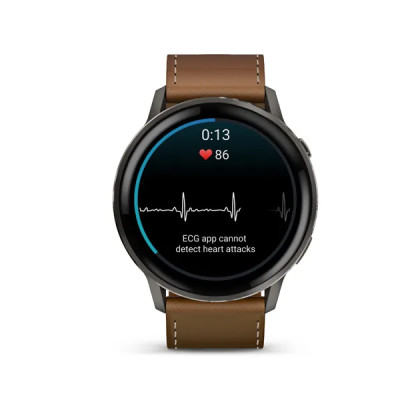 Garmin VENU 4 - 45mm, Black/ Slate + Leather