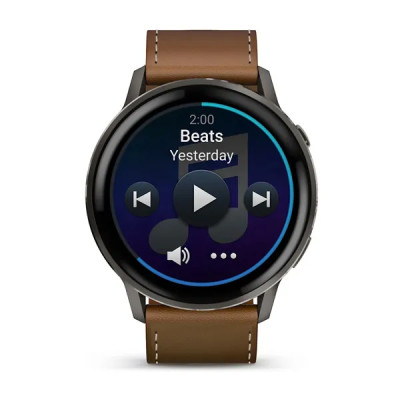 Garmin VENU 4 - 45mm, Black/ Slate + Leather