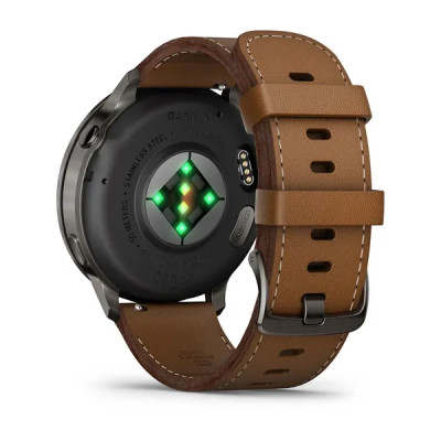 Garmin VENU 4 - 45mm, Black/ Slate + Leather