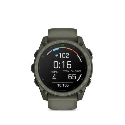 Garmin tactix 8 - 51mm, AMOLED, Sapphire, Cerakote coating, Titanium, olive drab/black silicone band (AB Ultralight)
