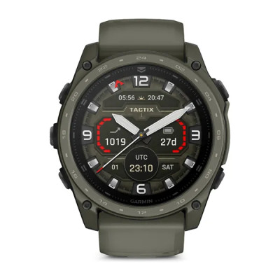 Garmin tactix 8 - 51mm, AMOLED, Sapphire, Cerakote coating, Titanium, olive drab/black silicone band (AB Ultralight)