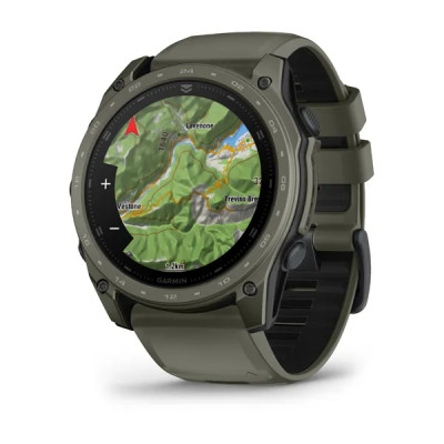 Garmin tactix 8 - 51mm, AMOLED, Sapphire, Cerakote coating, Titanium, olive drab/black silicone band (AB Ultralight)