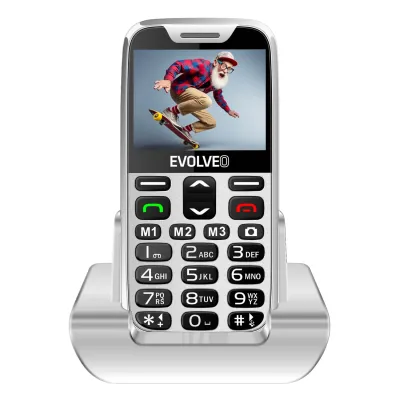 EVOLVEO EasyPhone XR ružový s nabíjacím stojančekom EP-601-XR-WH