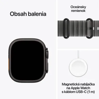 Apple Watch Ultra 4 49 mm Black Titanium Case with Translucent Black Ocean Band (MJAY4QC/A) l mobilpartner.sk