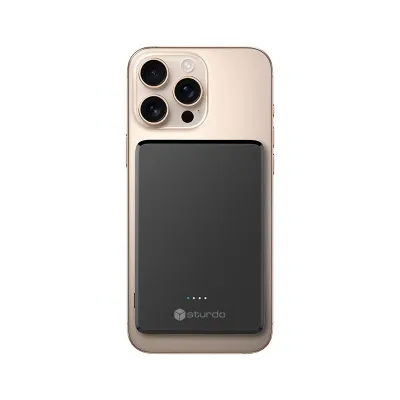 STURDO Powerbanka 5000 mAh, 15W, magnetická, čierna