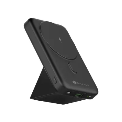 STURDO Powerbanka so stojanom 10000 mAh, 22.5W QC, magnetická, čierna