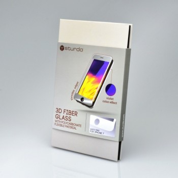 Sturdo ochranné sklo iPhone 7, 3D Fiber, Anti-blue filter, zlaté