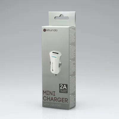 Sturdo autonabíjačka USB, 2A, biela