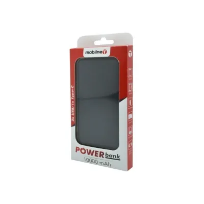 Powerbank 10000 mAh čierny 2xUSB a Type C/Micro USB